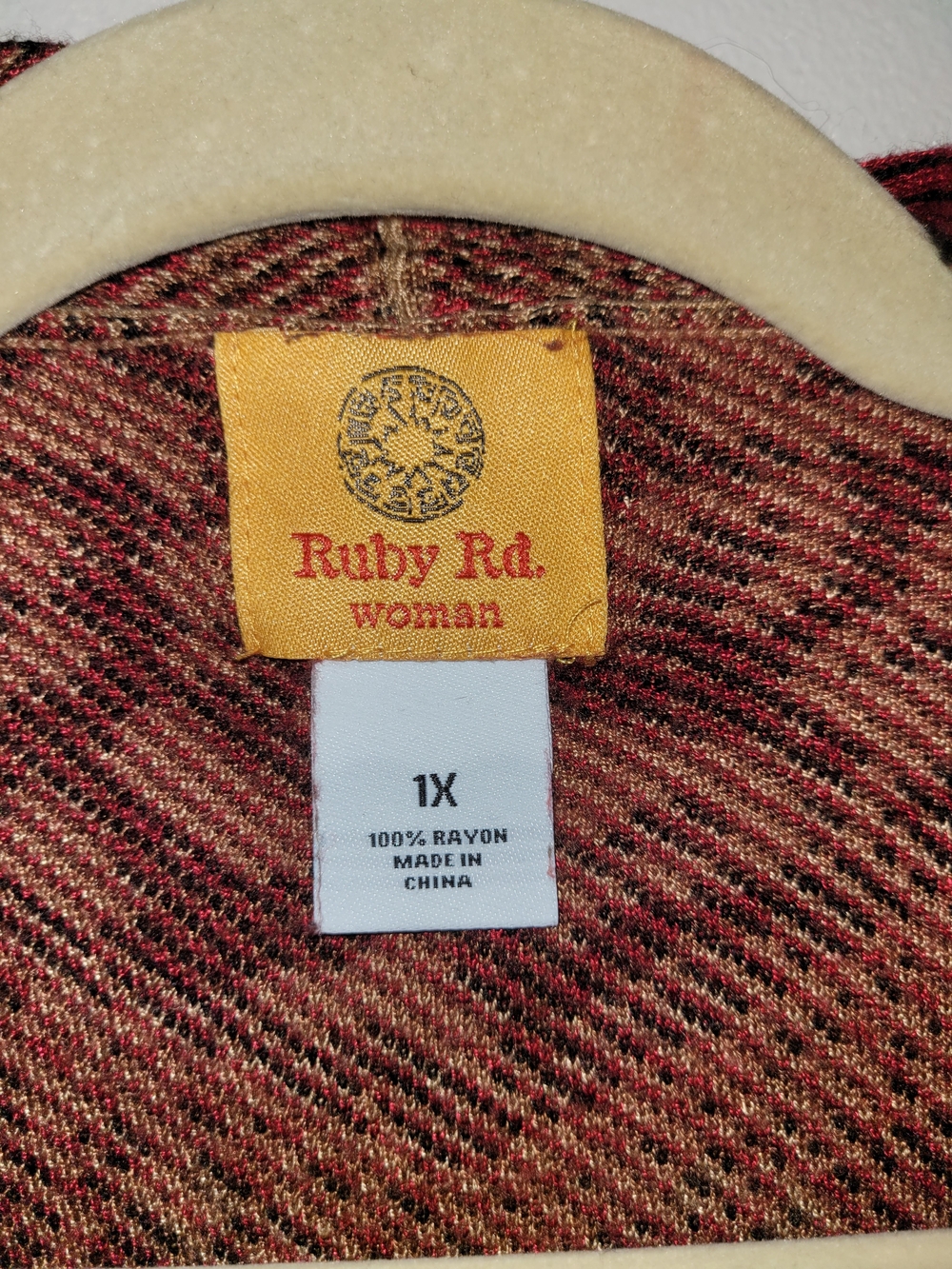 Ruby Rd. Leopard & Geometric Open-Front Cardigan - Brown/Tan/Pink - Picture 2 of 3
